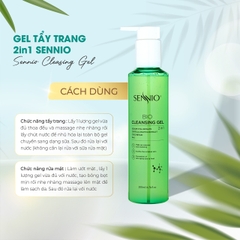 Gel tẩy trang kiêm tạo bọt rửa mặt 2in1 SENNIO Sạch sâu, sáng khoẻ da, ngừa mụn, cân bằng pH bảo vệ hàng rào da, giảm tiết dầu nhờn Dành cho da khô, nhạy cảm, da dầu SNO826