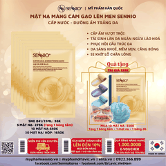 Mặt nạ màng cám gạo lên men SENNIO - Sennio Supper Aqua & Brightening Mask - SENNIO SNO 841