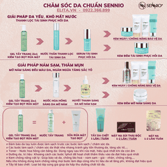Bộ đôi sản phẩm tẩy trang thải độc tố làm sạch sâu bảo vệ hàng rào da, cân bằng pH cho da ngăn ngừa mụn Sennio Dành cho da khô, nhạy cảm, da dầu SNO 648-21