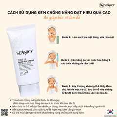 KEM CHỐNG NẮNG KIỀM DẦU, NÂNG TÔNG SENNIO - Sennio Tone Up Base Sun Cream SPF50 PA+++  SENNIO SNO 802