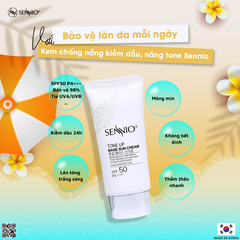 KEM CHỐNG NẮNG KIỀM DẦU, NÂNG TÔNG SENNIO - Sennio Tone Up Base Sun Cream SPF50 PA+++  SENNIO SNO 802