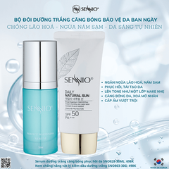 Bộ đôi sản phẩm cấp ẩm căng bóng phục hồi tái tạo dưỡng trắng da ban ngày  Sennio SNO 670-20