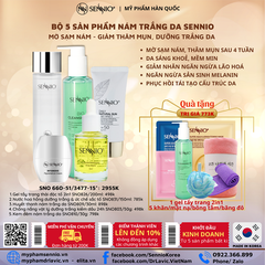 Bộ 5 sản phẩm nám trắng da sennio mờ sạm nám - giảm thâm mụn, dưỡng trắng da  - Intensive Pigmenttation Treatment Set 5  - SENNIO SNO 660-51