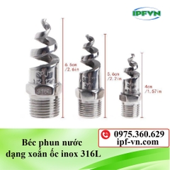 Béc phun nước dạng xoắn ốc inox 316L