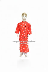 Cho thuê trang phục áo dài thiếu nhi đỏ chấm bi đẹp, chất lượng, giá tốt