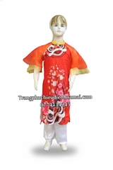 Cho thuê trang phục áo dài thiếu nhi đỏ in lân đẹp, chất lượng, giá tốt