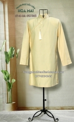 Cho thuê áo dài nam cách tân vàng tua hạt đẹp, chất lượng