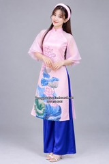 Cho thuê đồ áo dài nữ cách tân hồng sen quần váy đẹp, chất lượng giá tốt
