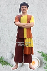 Cho thuê đồ múa, áo bà ba đồng dao nam nâu vàng đẹp, chất lượng, giá tốt