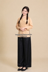 Cho thuê trang phục áo bà ba nữ vàng kate vải đẹp, chất lượng, giá rẻ
