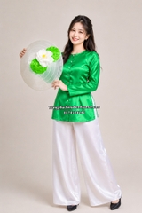 Cho thuê trang phục áo bà ba nữ xanh lá đậm phi đẹp, chất lượng, giá tốt
