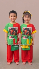 Cho thuê đồ múa thiếu nhi bà ba đồng dao mầm non, cấp 1 xanh đỏ cá chép đẹp, giá rẻ, chất lượng