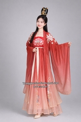 Cho thuê đồ trang phục trung thu, đồ chị Hằng Nga chú cuội đỏ thêu hoa đẹp, giá tốt