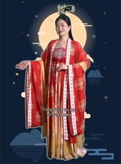 Cho thuê đồ trang phục trung thu, đồ chị Hằng Nga chú cuội đỏ Hoàng Hoa đẹp, giá tốt
