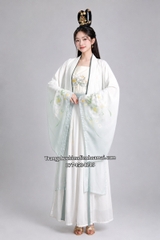 Cho thuê đồ trang phục trung thu, đồ chị Hằng Nga chú cuội xanh hoa vàng đẹp, giá tốt