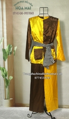 Cho thuê đồ múa, áo bà ba đồng dao nam nâu vàng phi đẹp, chất lượng, giá tốt