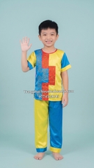 Cho thuê trang phục bà ba đồng dao thiếu nhi xanh dương vàng đẹp, giá rẻ, chất lượng