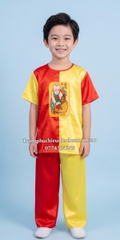 Cho thuê đồ bà ba thiếu nhi đỏ vàng tranh đông hồ đẹp, giá rẻ