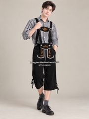 Cho thuê đồ trang phục truyền thống Đức nam Trắng đen oktoberfest