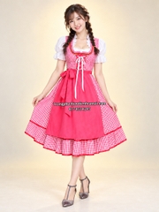 Cho thuê đồ trang phục Đức nữ Oktoberfest caro đỏ