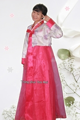 Cho thuê trang phục Hàn Quốc-Hanbok nữ hồng