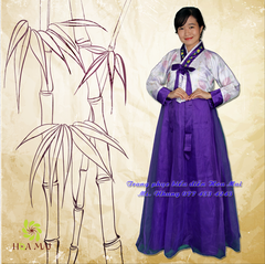 Cho thuê trang phục Hàn Quốc-Hanbok nữ tím