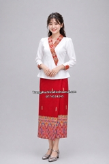Cho thuê trang phục truyền thống nước Lào nữ trắng đẹp, chất lượng
