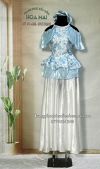 Cho thuê trang phục đồ múa dân gian đương đại nữ yếm trắng xanh đẹp, giá tốt