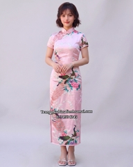 Cho thuê trang phục sườn xám nữ hồng hoa đẹp, quyến rũ, ôm dáng, chất lượng, giá tốt