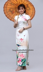 Cho thuê trang phục sườn xám nữ lụa sen đẹp, quyến rũ, ôm dáng, chất lượng, giá tốt