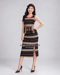 Cho thuê đồ múa, trang phục dân tộc Tây Nguyên nữ đen thổ cẩm đẹp, chất lượng, giá tốt