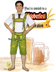 Cho thuê trang phục truyền thống Đức nam xanh lá oktoberfest