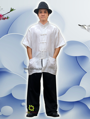 Cho thuê áo thượng hải sẩm nam Trung Quốc trắng gấm đẹp, chất lượng, giá rẻ
