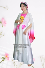 Cho thuê trang phục đồ múa tứ thân cách tân trắng hồng tay lỡ đẹp, giá tốt nhất