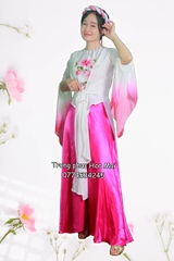 Cho thuê trang phục đồ múa tứ thân cách tân trắng hồng tay lỡ yếm trắng đẹp, giá tốt nhất