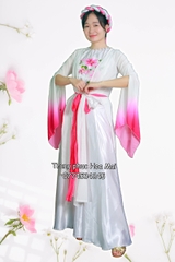 Cho thuê trang phục đồ múa tứ thân cách tân trắng hồng tay lỡ yếm trắng 2 đẹp, giá tốt nhất