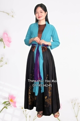Cho thuê trang phục đồ múa tứ thân xanh ngọc trơn đẹp, giá tốt nhất