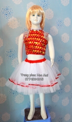 Cho thuê đầm múa váy nhảy hiện đại đỏ kim sa đẹp, giá rẻ, chất lượng