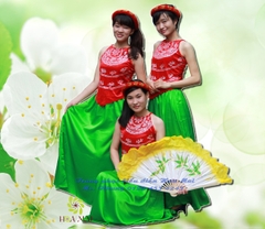 Cho thuê đồ trang phục váy đụp áo yếm đỏ giá rẻ, đẹp