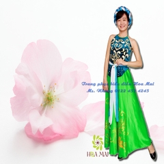 May bán Cho thuê đồ trang phục váy xanh lá yếm vẽ đẹp, giá rẻ