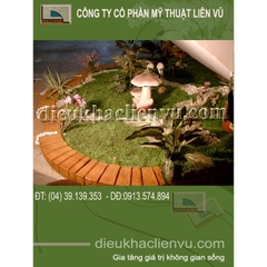 Tiểu cảnh sân vườn góc cầu thang