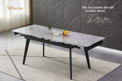 Bộ bàn ăn thông minh mặt đá Ceramic kéo dài Biz-2312 gồm 06 ghế