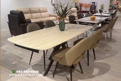 Bàn ăn thông minh kéo dài từ 1,3m đến 1,9m mặt đá Ceramic-DF107