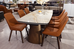 Bàn ăn thông minh Retro, kéo dài 2 phia từ 1,8m đến 2,4m mặt đá Ceramic cao cấp