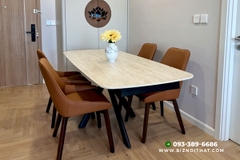 Bàn ăn thông minh kéo dài từ 1,3m đến 1,9m mặt đá Ceramic-DF107