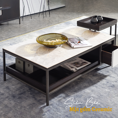 Bàn Trà Mặt Gốm CN19149L màu vân đá cao cấp nhập khẩu