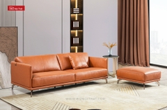 Bộ Sofa văng da thật Italia nhập khẩu Divano S-123 màu Camel