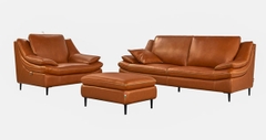 Bộ Sofa Văng chất liệu da bò Ý nhập khẩu Divano S-899 màu camel