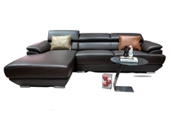 Ghế Sofa góc da bò Ý nhập khẩu Divano L430 màu Nâu Dark Brown