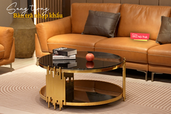 Bàn Trà Phòng Khách Tròn Mặt Kính Cường Lực C8052